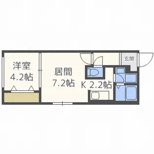 グラスマーレ南2条【4階】の間取り