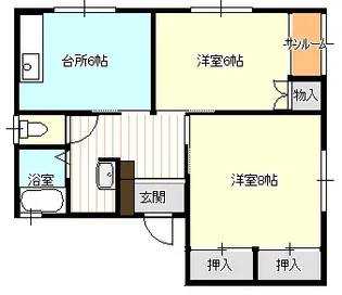 トワイライト永井【1階】の間取り