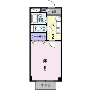 メゾンフルールB【1階】の間取り