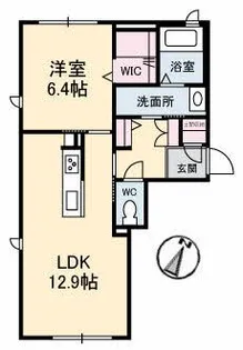 シャーメゾンタウン西阿知駅前 A棟【1階】の間取り