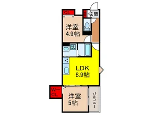 ラモーナ豊南町南【3階】の間取り