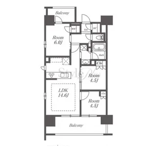 オープンレジデンシア名駅南グランアート【2階】の間取り