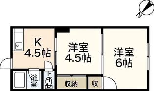 新納アパート(北)【2階】の間取り