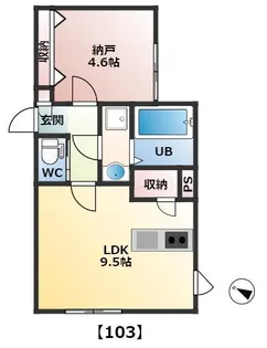ガーデンシティ神道寺【1階】の間取り