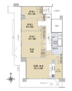 ステイツ北千里セントステージ【2階】の間取り