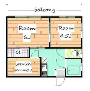 ハイツフレンド堀越【2階】の間取り