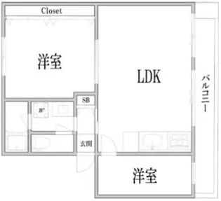 京王渕野辺マンション【2階】の間取り