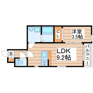 RELAIR増田(リレア)【1階】の間取り