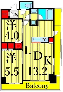 Brillia ist町屋【12階】の間取り
