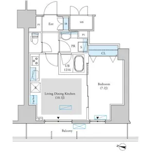 ロイジェントパークス千葉中央【7階】の間取り