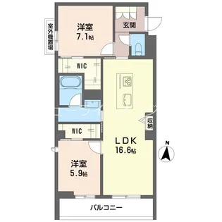 オスマンサス【3階】の間取り