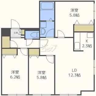アヴェニ-ル4-3【2階】の間取り