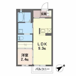 ステュディオN B【2階】の間取り