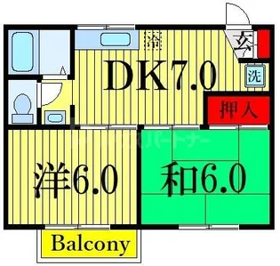 コスモクレールII【1階】の間取り