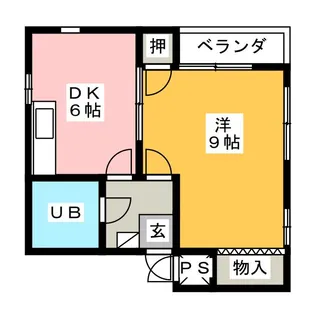 サンハイツ鶴羽【1階】の間取り