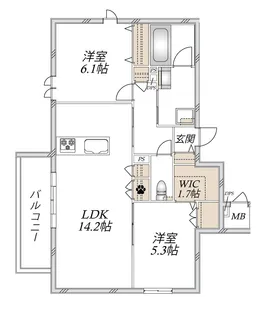 HEBEL MAISON 甲東園【1階】の間取り