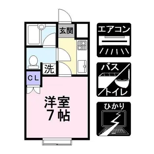 リヴェルテ生駒【4階】の間取り