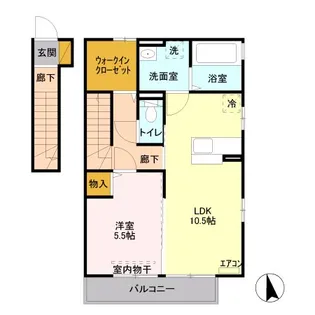 エスペランサアーク【2階】の間取り
