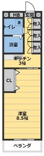 シティーフラット中村【6階】の間取り