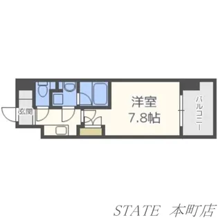 プール・トゥジュール梅田ウエスト【9階】の間取り