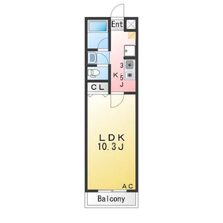 アーバンシティ橋目【2階】の間取り