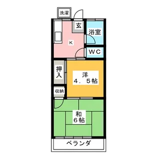 コーポさつき【1階】の間取り