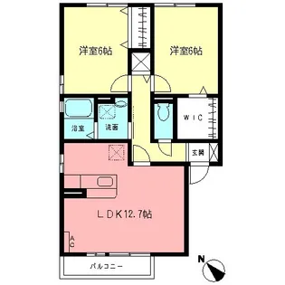 コート・フローラC【2階】の間取り