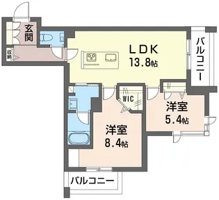 シャーメゾン港南台【2階】の間取り