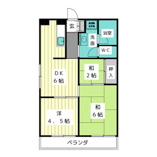 緑ヶ岡マンション【1階】の間取り