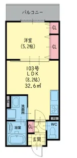 クリエオーレ菱屋西【2階】の間取り