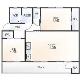 ドムス東長岡A棟【4階】の間取り
