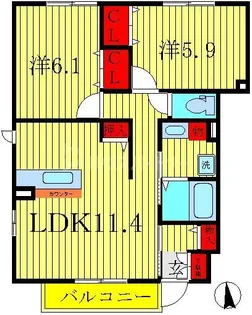 グレイスヒル【1階】の間取り