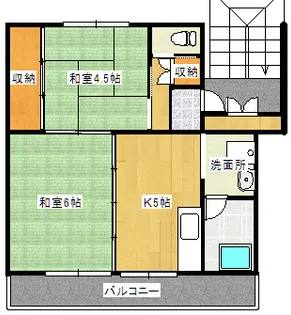 ビレッジハウス和気 1号棟【1階】の間取り