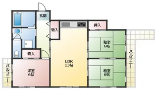 リバーハイツKANBEE【2階】の間取り