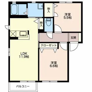 ウエストフィールド参番館 101【1階】の間取り