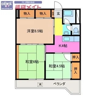 エイワハイツ【3階】の間取り
