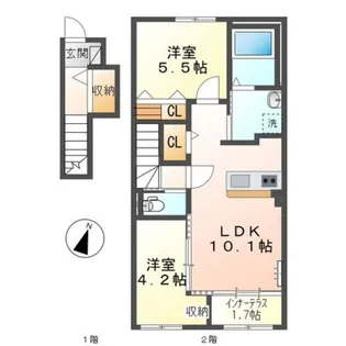 パームコート長尾【2階】の間取り