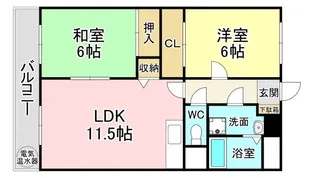 ハイネス穴生II【3階】の間取り