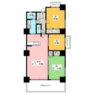 キャッスルハイツ大垣郭町【11階】の間取り