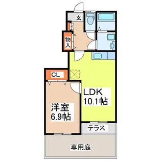ボンヌール・パンションII【1階】の間取り