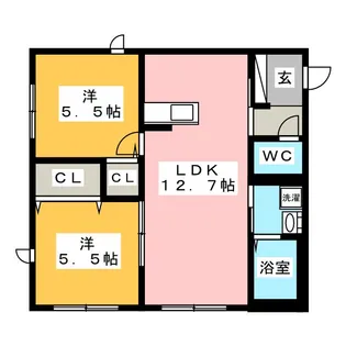 TOKIテラス小田三【1階】の間取り