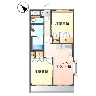コーポ花の樹【2階】の間取り