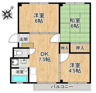 レオ北六甲【3階】の間取り