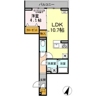 Dフラット東平山 B棟【3階】の間取り