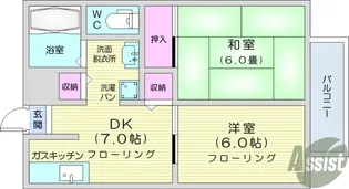 ハイツ柊【1階】の間取り