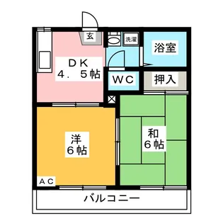 ハッピーハイツ【1階】の間取り