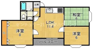 クイーンライフIMAZU【9階】の間取り