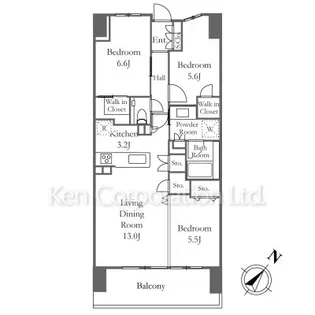 プラウドシティ越中島 アクアテラス【3階】の間取り