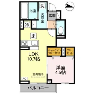 キャッスルヴュー山口【1階】の間取り