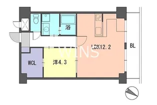 福岡県福岡市博多区住吉3【マンション】の間取り